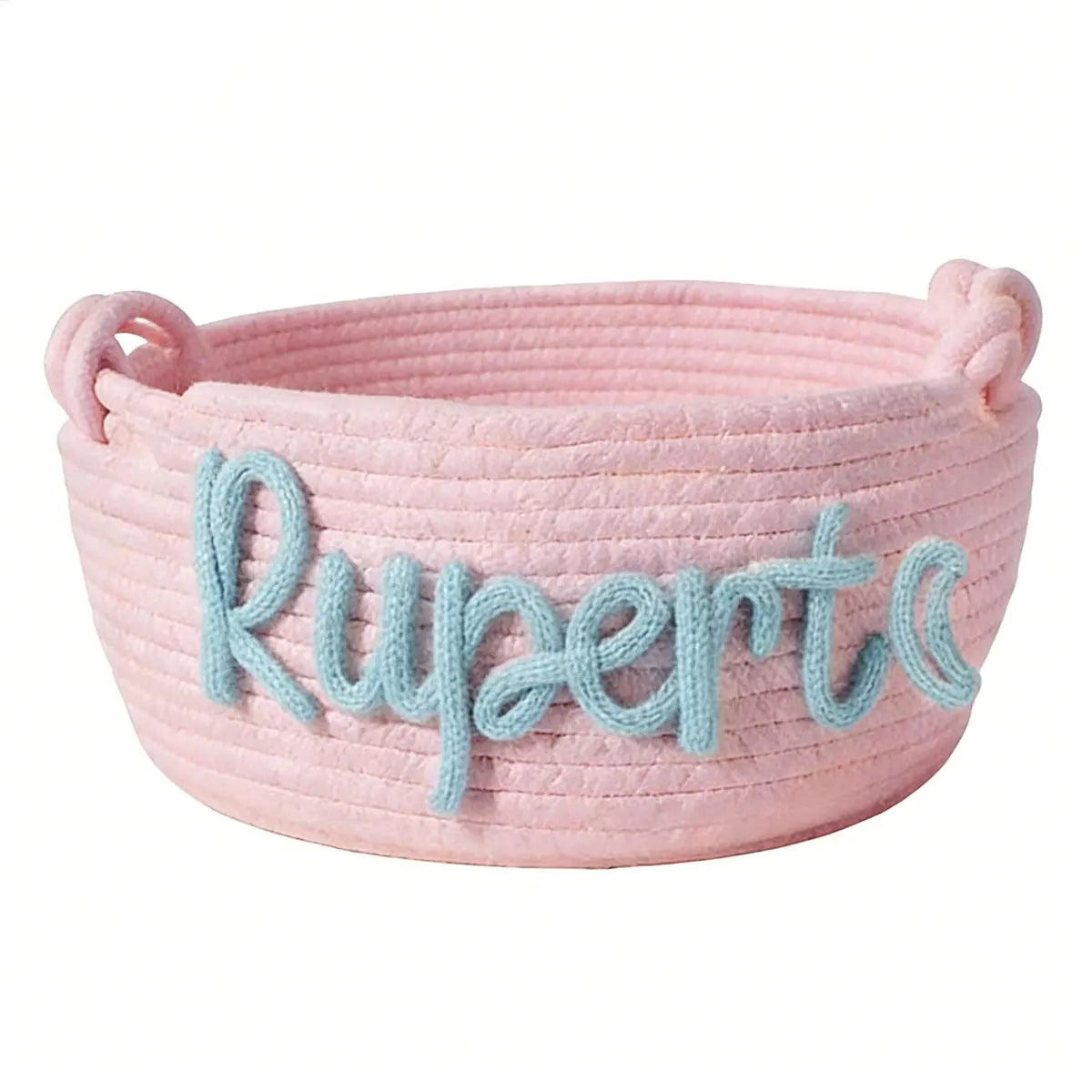 Personalized Woven Storage Basket with Letter – Custom Star Sun Moon Gift Basket