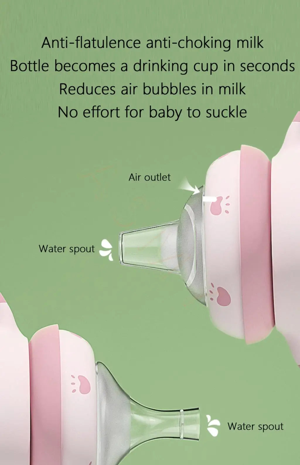 Suitable for wide caliber 5cm milk bottles/duck nipple / straight sucking nipple/soft silicone/anti-colic / bottle accessories