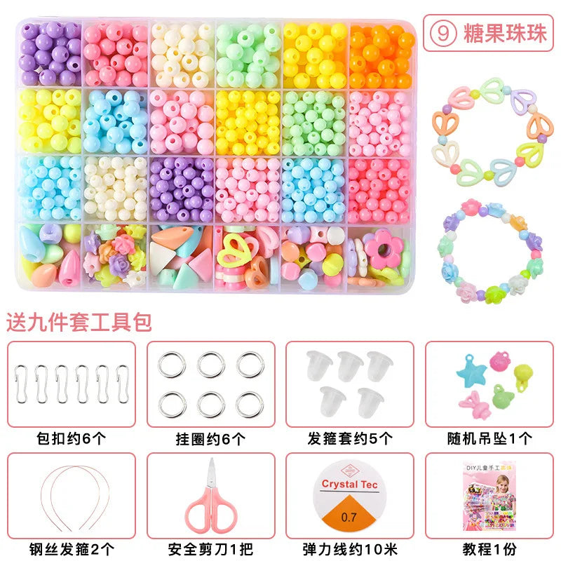 Beaded Toy Kit For Toddlers Model 19x12x2cm Educational Craft Package With Acrylic Beads And Accessories
