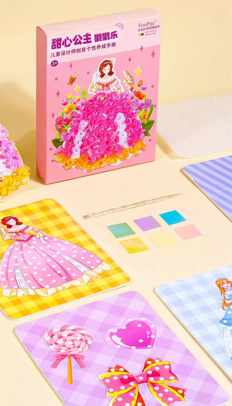 Children's Fabric Art Craze Poke Drawing Craft Toys Creative Puzzle Puncture Painting Poking Sticker Kids Birthday Gift For Girl