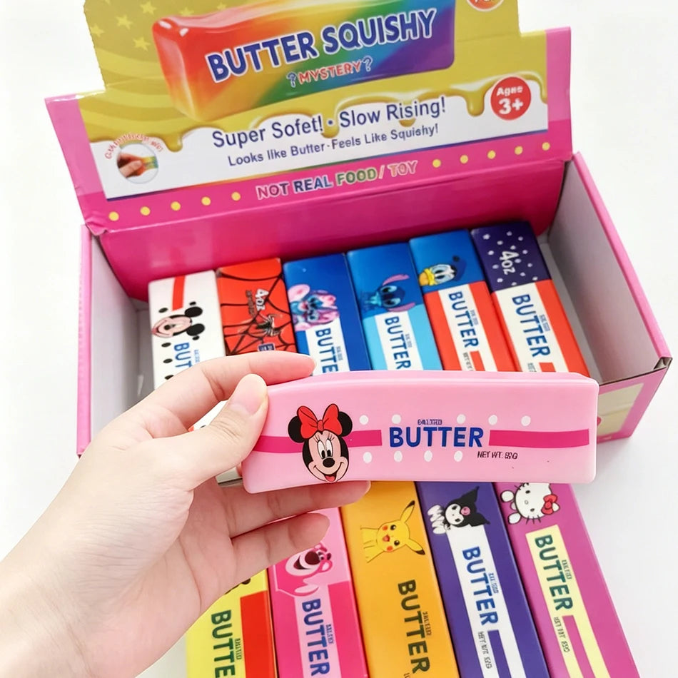 Blind Box 12PCS Butter Stick Squishy Toy Slow Rising Toy Butter Bar Brick Squishy Fidget Toy Anti Stress Release Hand Relax Gift