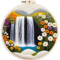 Waterfall Landscape Wool Felting Painting Frame DIY Wool Embroidery Kit Funny Wool Needle Felt Picture Kit Craft Painting Gift