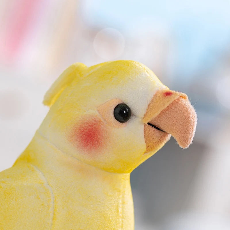 Hot 17cm Kawaii Small Yellow Parrot Plush Toy Dolls Imitation Soft Cartoon Bird Stuffed Christmas Home Decor Parrot Plush Toys