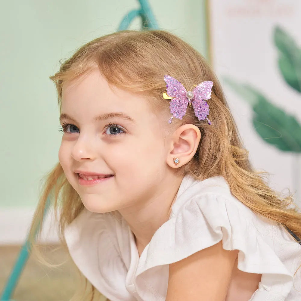 6Pcs Colorful Butterfly Hairpins Girl Hair Clips Barrettes Women Sweet Hair Ornament Rainbow Headwear Fashion Hair Accessories