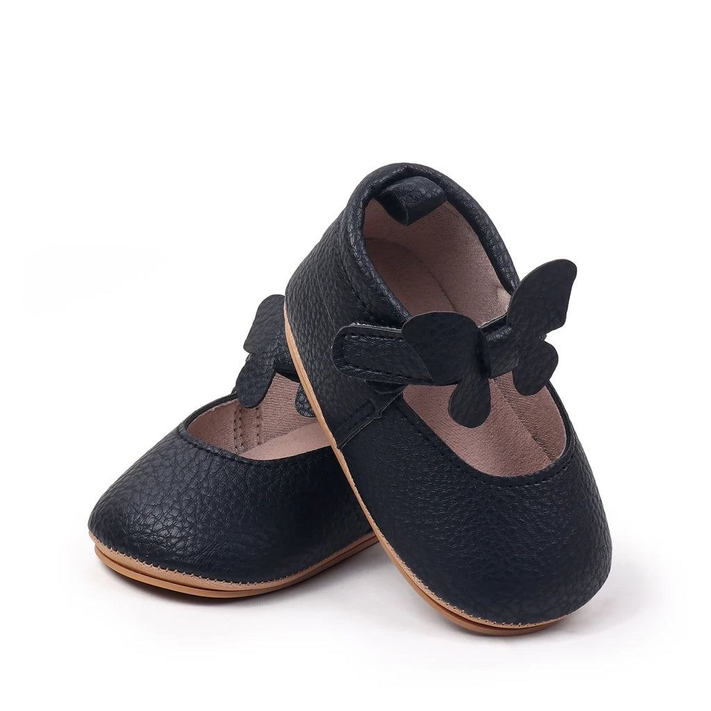 New Spring And Summer Baby Shoes Indoor Learning Shoes Butterfly Velcro Princess Shoes Anti-slip Baby Shoes