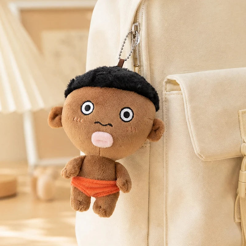 Net Red Black Pendant Keychain 15cm Natasha Black Plush Doll Black Man Decompression Squeeze Ball Plush Doll Boy Girl Gift