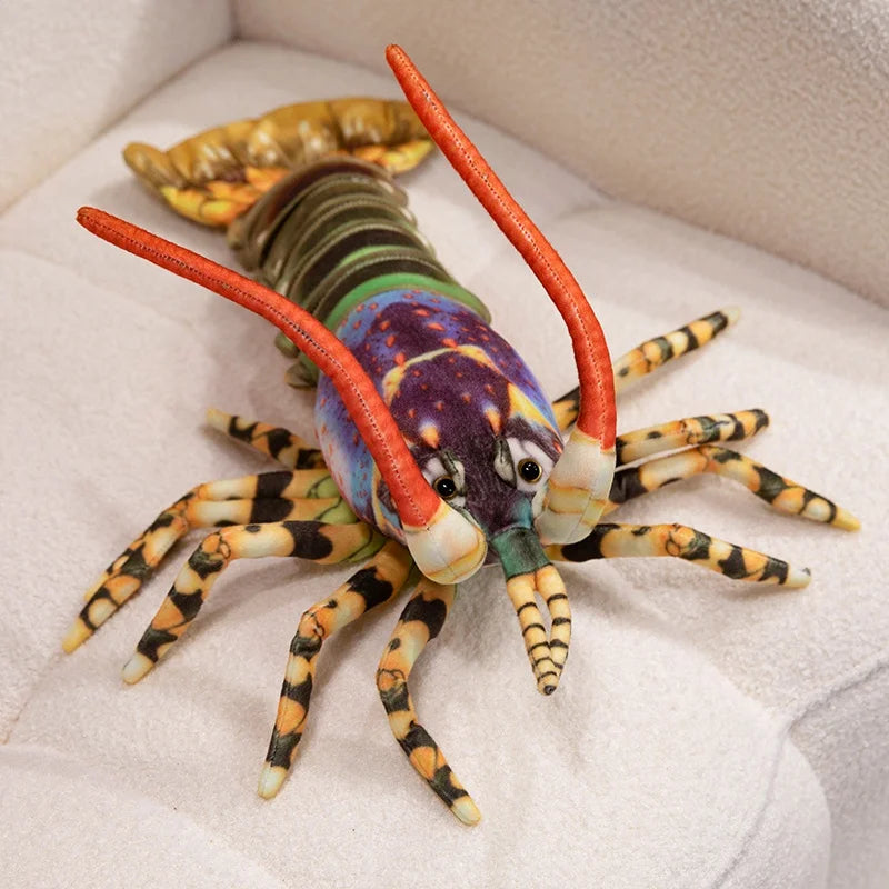 Colorful Lobster Plush Toy Stuffed Throw Pillow - Lifelike Design Creative Home Decor Funny Christmas Gift Vivid Lobster Theme