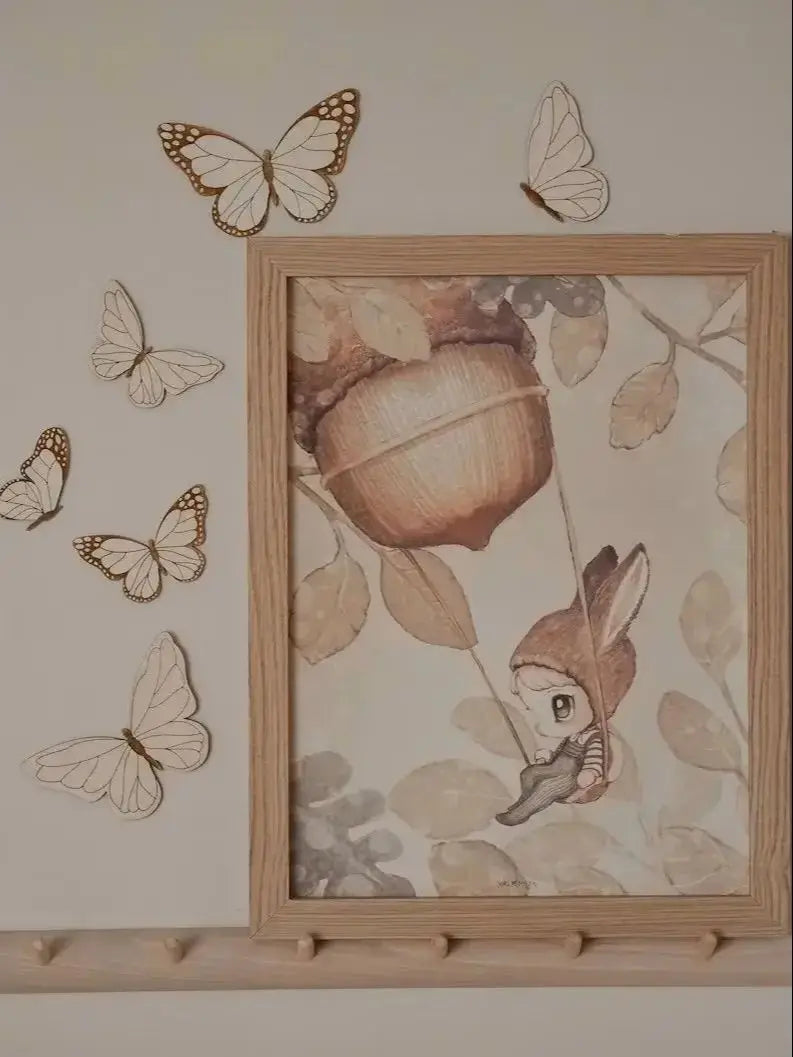 Vintage Magic Wooden Butterfly Line Art Animal Home Decor Room Nursery Boys Girls Room Wall Art Line Wall Butterfly Festival Party Background Wall Decoration Animal Art Wall Stickers.
