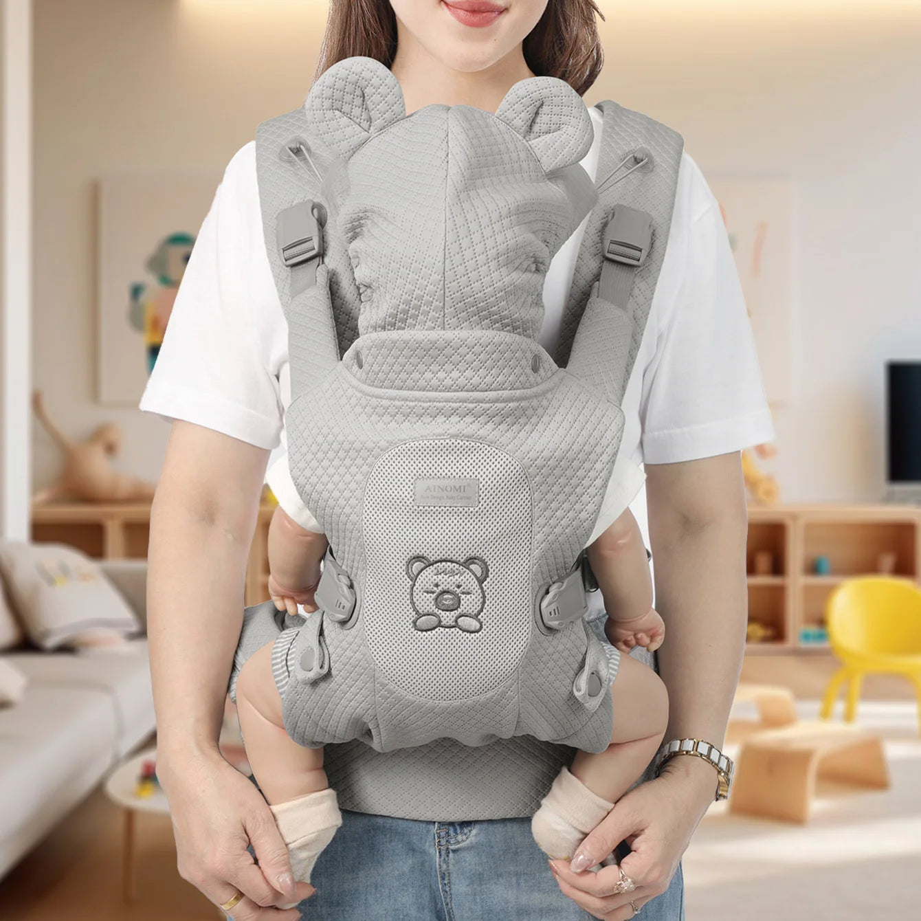 Multicolor Baby Carrier Backpack, Lightweight Portable 4-In-1 Travel Gear, Adjustable Comfortable Front & Back Carry, Perfect Gi