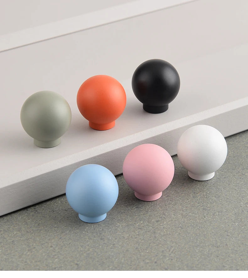 Wardrobe Door Handle Half Round Kitchen Cabinet Knobs Dresser Drawer Handle Colorful Pink Blue Green White Knobs For Furniture