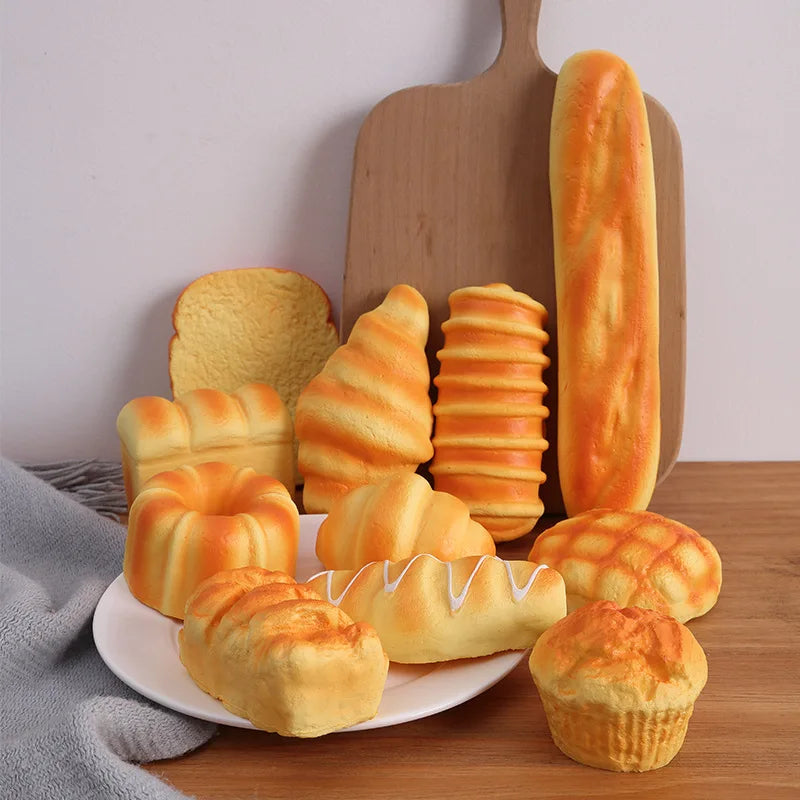 1/3/6PCS Toast Bread Squishy Toys Slow Rebound Simulation Bread Sensory Toys Stress Relief Squeeze Toys for Kids Adult Gifts