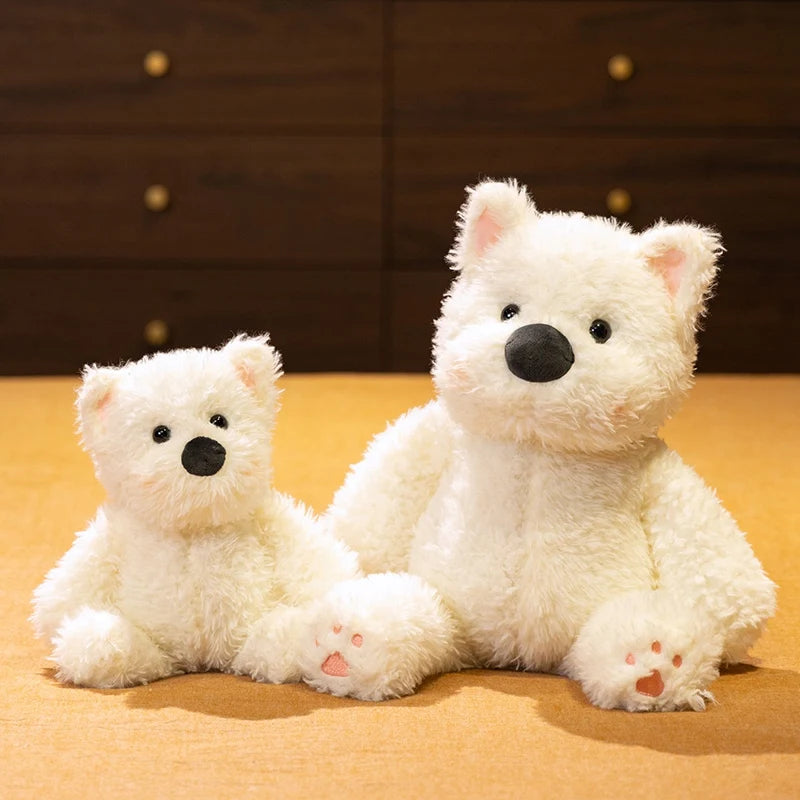 Hot 33/45cm Cute Plush West Highland Dog Plush Toy White Terrier Dolls Stuffed Soft Dog Pillow Kawaii Toy For Birthday Xmas