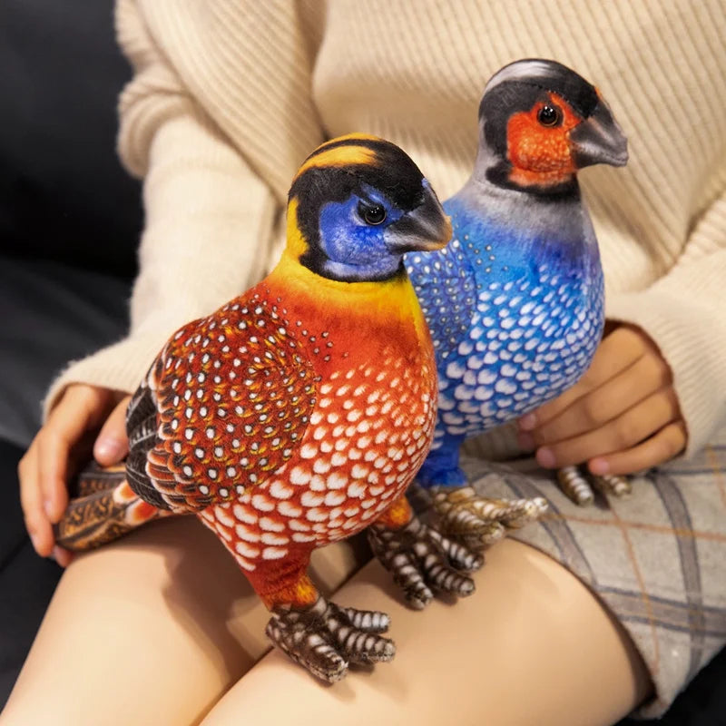New Pretty Printing Simulation Guinea Fowl Plush Toys Cotton Stuffed Colorful Bird Doll Funny Desktop Pet Room Decor Nice Gift