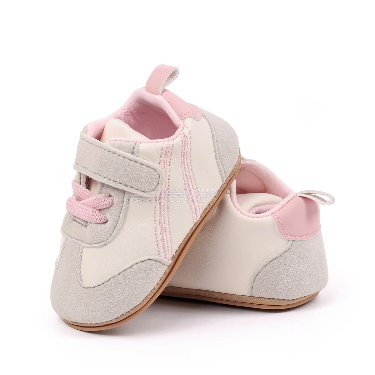 2025 New Spring Autumn Baby Girls and Boys Casual Sneakers TPR Sole Anti Slip Fashion Design PU Patchwork Infant Walking Shoes