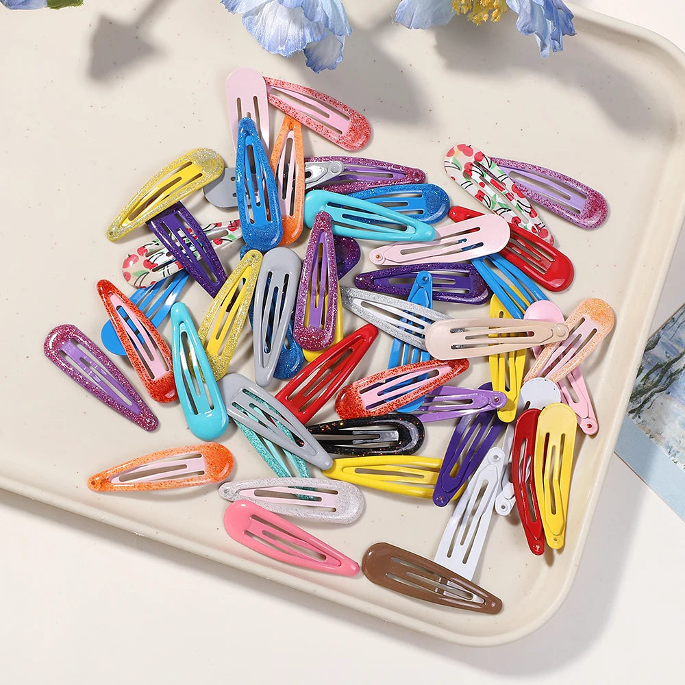 20/50Pcs Snap Hair Clips Candy Color Glossy 2 Inches No Slip Metal Hair Pins Clips Barrettes Accessories for Baby Girls Toddlers