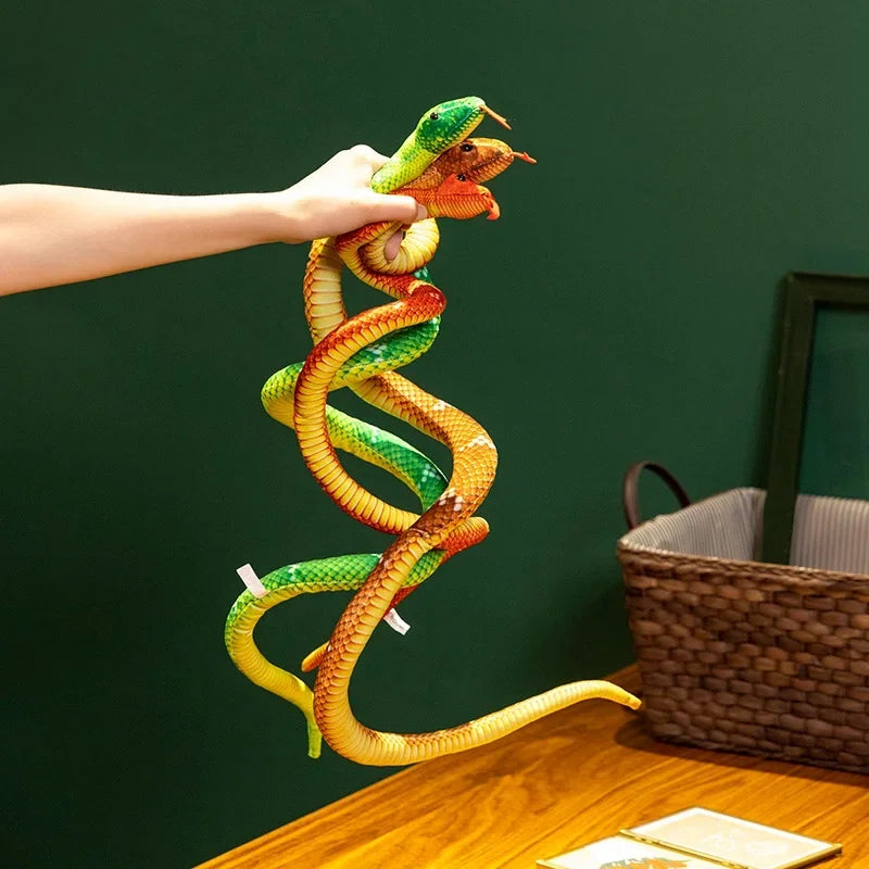 Hot Children's Simulated Snake Plush Toy Prank Play Props Creative Cartoon Doll Boy Gift Soft Fabric Home Garden Decor