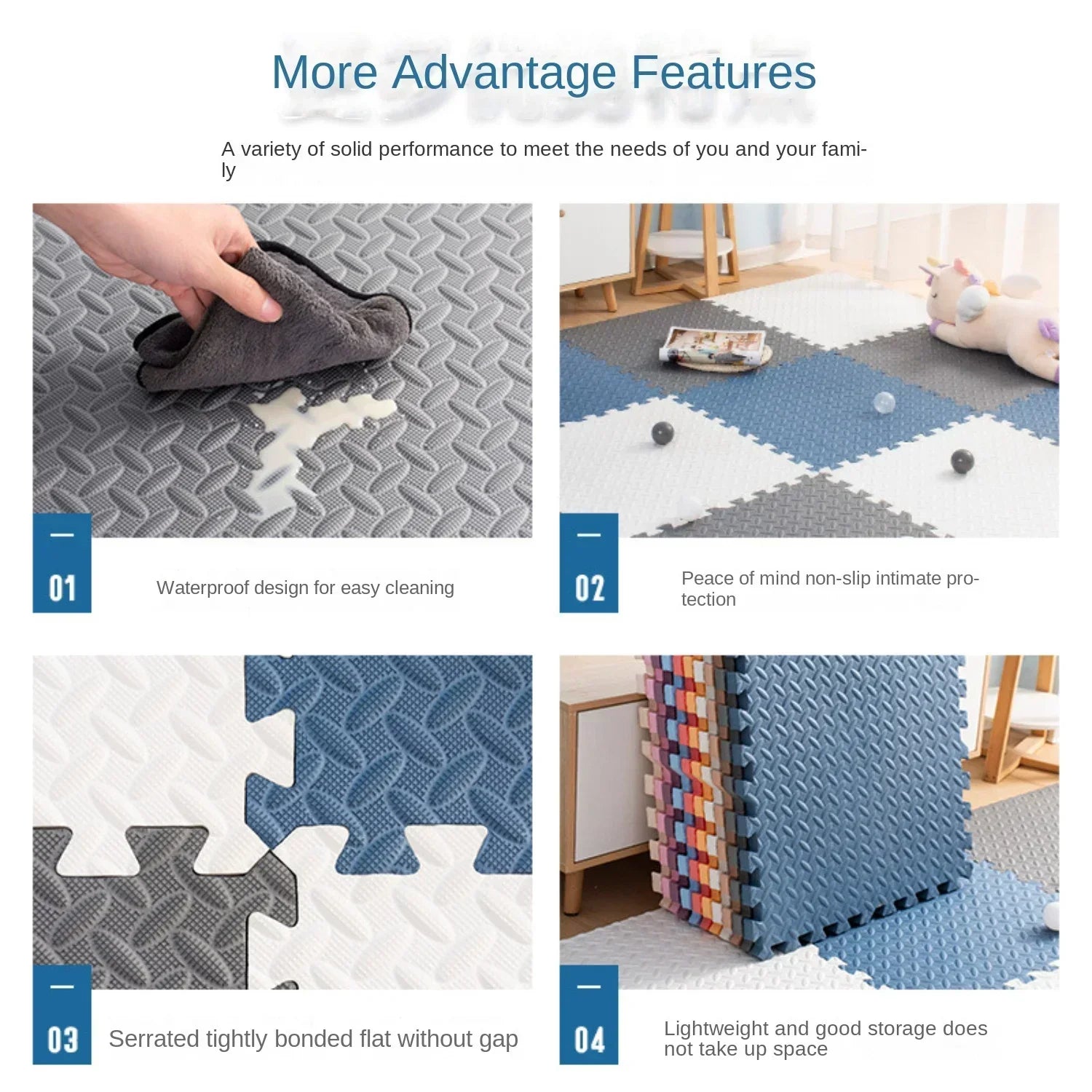 Children's Game Puzzle Floor Mat Durable Non-slip Carpet for Fitness Equipment Mats Bedroom Living Room Home Decoration
