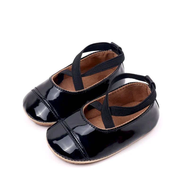 2025 Spring And Autumn Baby Girls First Walking Outdoor Toddler Shoes With High Quality PU Leather For 0-18M Baby Princess Shoes