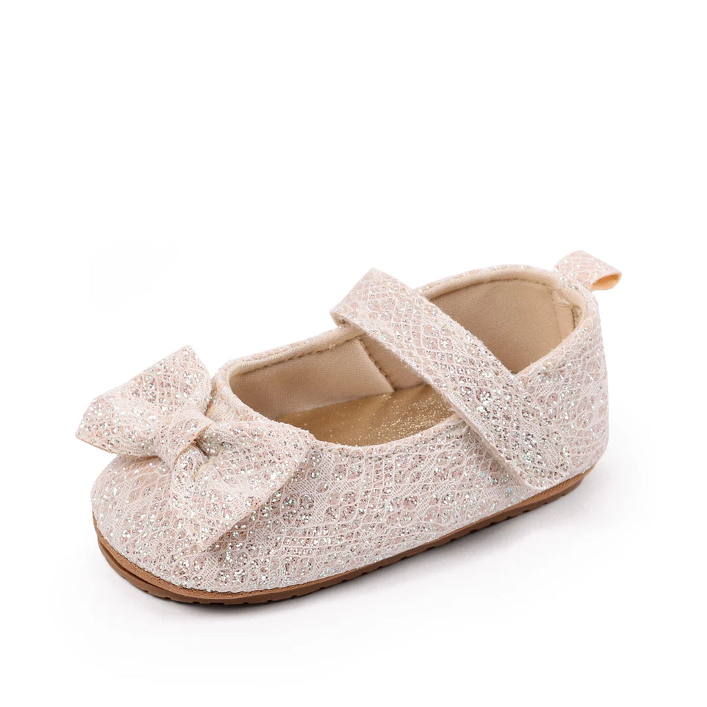 Baby Girl's First Walking Toddler Shoes Sping And Autumn Beautiful Design High Quality Hook-loop And TPR Sole Soft Comfortable