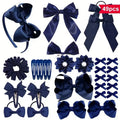 49Pcs Large Bow Ribbon Hair Clip Barrettes for GirlsPonytail Back To School Season Headband Hairpins College Style Headwear