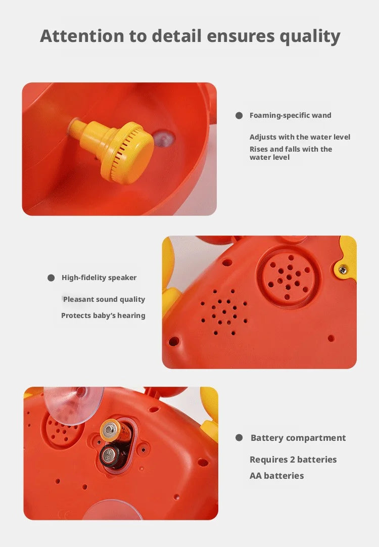 Blowing Bubble Baby Bath Toys Bathtub Soap Machine Blowing  Cute Cartoon  Crab Bathroom Swimming Pool Toys Outdoor Foam Maker