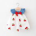 Baby Girl Dress Summer Cherry Mesh Girl's Dress Cute Beach Baby Dress Baby Girl Clothes