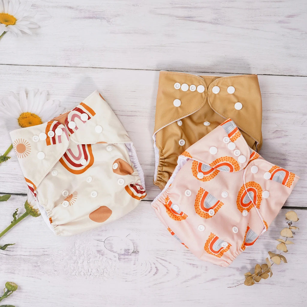 3PCS Baby Waterproof Nappies Cute Underwears Reusable Newborn Cloth Diaper Soft Ecological Toddler Training Pants For Boys Girls