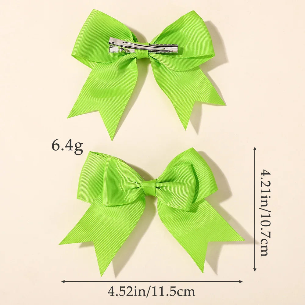 40Pcs Random color double layer ribbon hair clip 4inch bowknot sweet children hairgripes girls boutique hair accessories