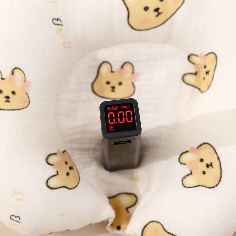 Baby Pillow Newborn Soft Breathable Pillows Cartoon Print Cute Bear Small Ear for Infant 0-24Months Pillow