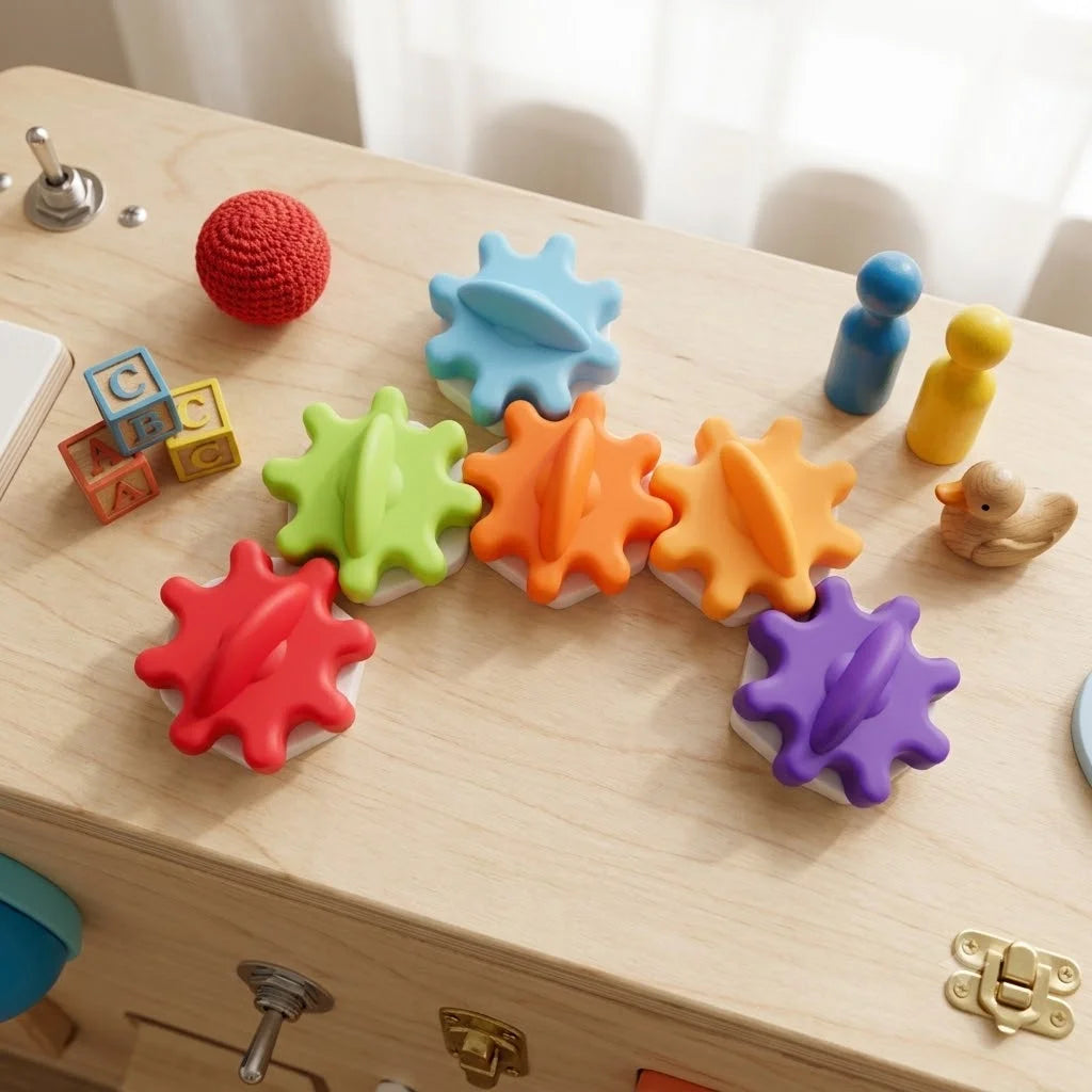 DIY Montessori Busy Board Accessories Set Wooden Sensory Activity Toys Gear Switch Led Light Drum Beads Educational Toy