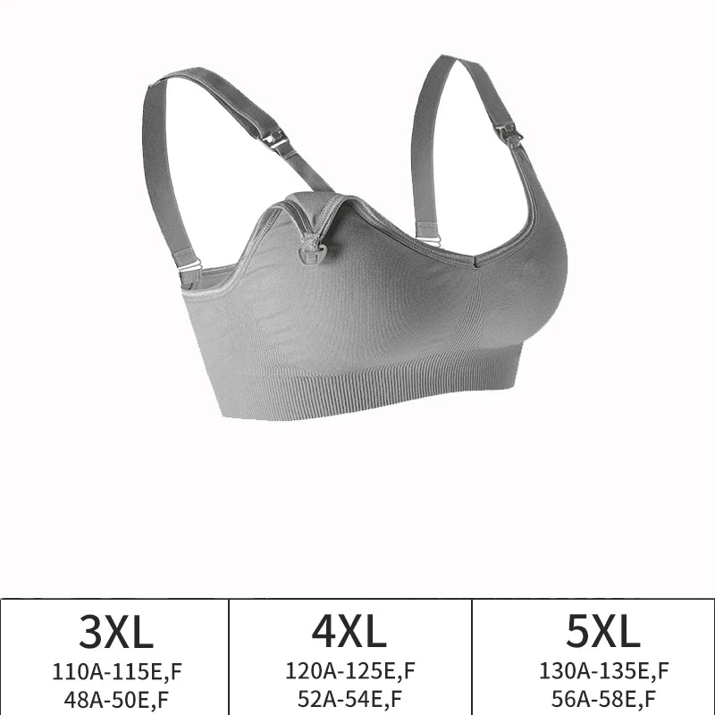 Plus Size Wireless Maternity Bra Front Open Gather Together Prevent Sagging Seamless 3D Breathable Comfortable Breastfeeding Bra