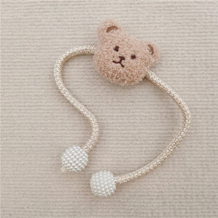 Ins Style Korean Style Plush Bear 1 Pearl Buckle Curtain Tie Kidsren's Room Decoration Mosquito Net Tie Rope Tie Rope