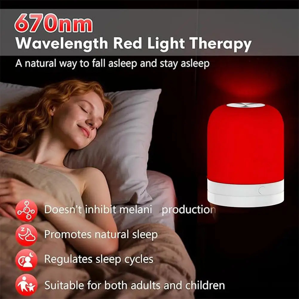 670nm Red Light Night Light Sleeping No Blue Melatonin Rechargeable Brightness Sleep Lamp Portable Eye-care Lamp