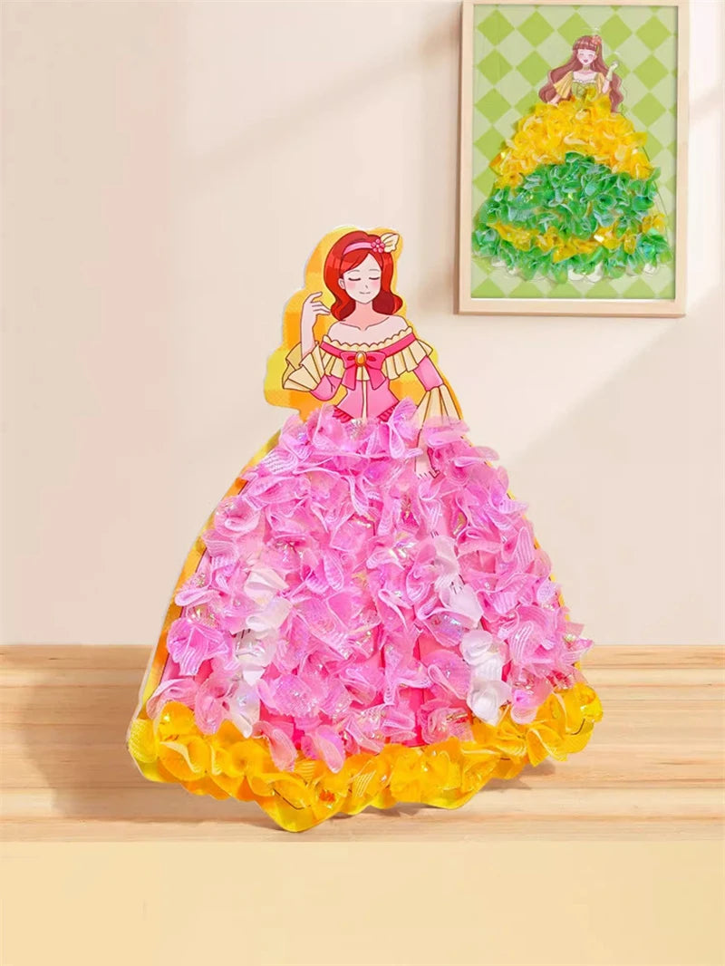 Children's Fabric Art Craze Poke Drawing Craft Toys Creative Puzzle Puncture Painting Poking Sticker Kids Birthday Gift For Girl