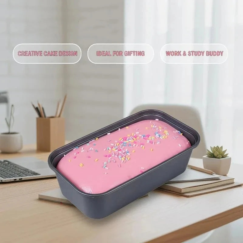 Box Cake Squishy Ornament, Slow Rising Soft Squeeze Decor, Stress Relief Hand Kneading Desktop Ornament for Party & Daily Use