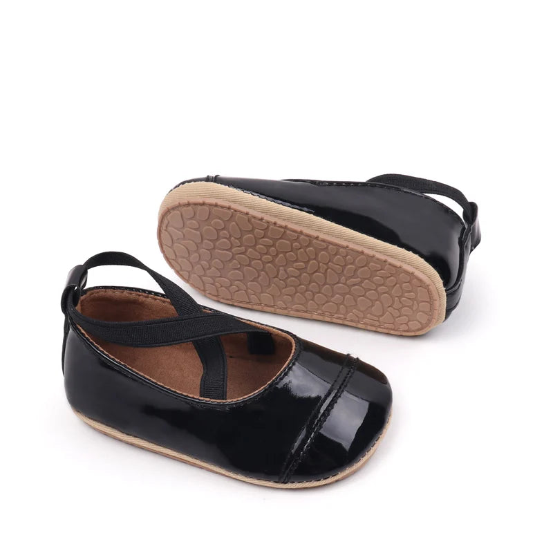 2025 Spring And Autumn Baby Girls First Walking Outdoor Toddler Shoes With High Quality PU Leather For 0-18M Baby Princess Shoes