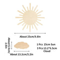 4Pcs Scandinavian Style Wooden Sun and Cloud Wall Decor Set Natural Wood Home Wall Art Decoration Neutral Bohemian Boys and Girls Room Decor Wall Decoration Sun