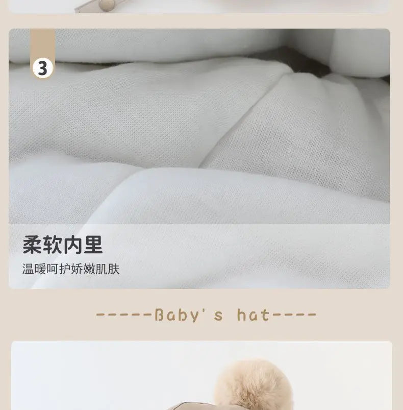 Baby Hat Autumn Winter Windproof Warm Hat Children's Ear Protection Pullover Hat Boys Girls Thickened Plush Lei Feng Hat