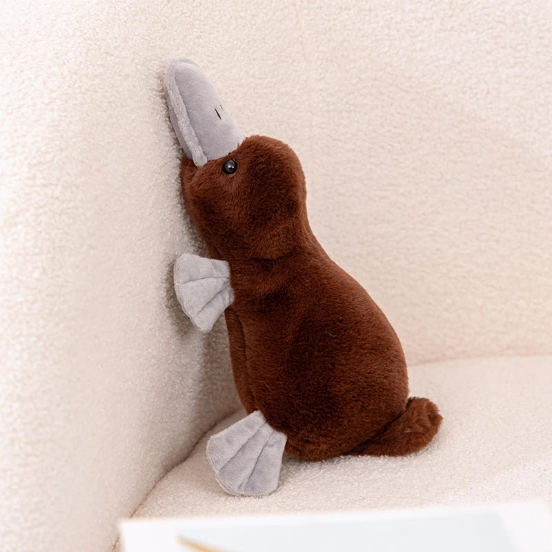 Simulation Cute Platypus Plushie Stuffed Animal Plush Doll Pillow Toy Super Soft Grey Lying Plush Toy High Quality Kid Toy Gfit
