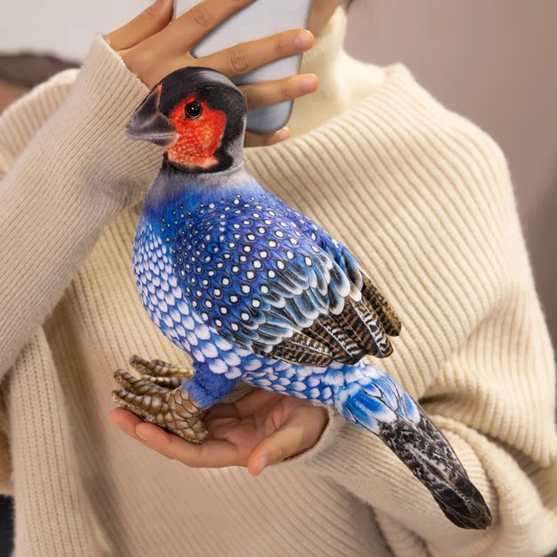 New Pretty Printing Simulation Guinea Fowl Plush Toys Cotton Stuffed Colorful Bird Doll Funny Desktop Pet Room Decor Nice Gift