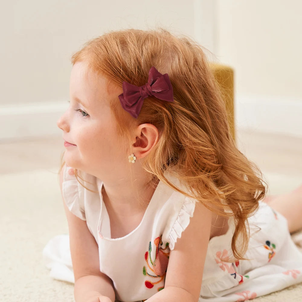 2Pcs/lot Princess Chiffon Bow Ponytail Hair Clips Girls Kids Hair Jewerly Hairpin Barrettes Fashion Hair Accessories