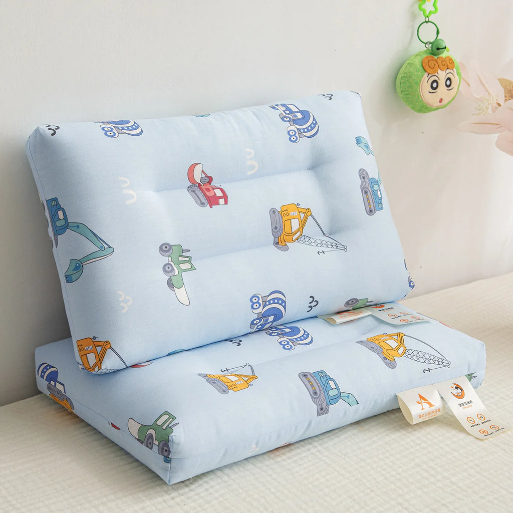 Cartoon Kids Pillow Cotton Double Layer Yarn Baby Sleeping Pillow Newborn Children's Neck Protection Bedding Baby Items
