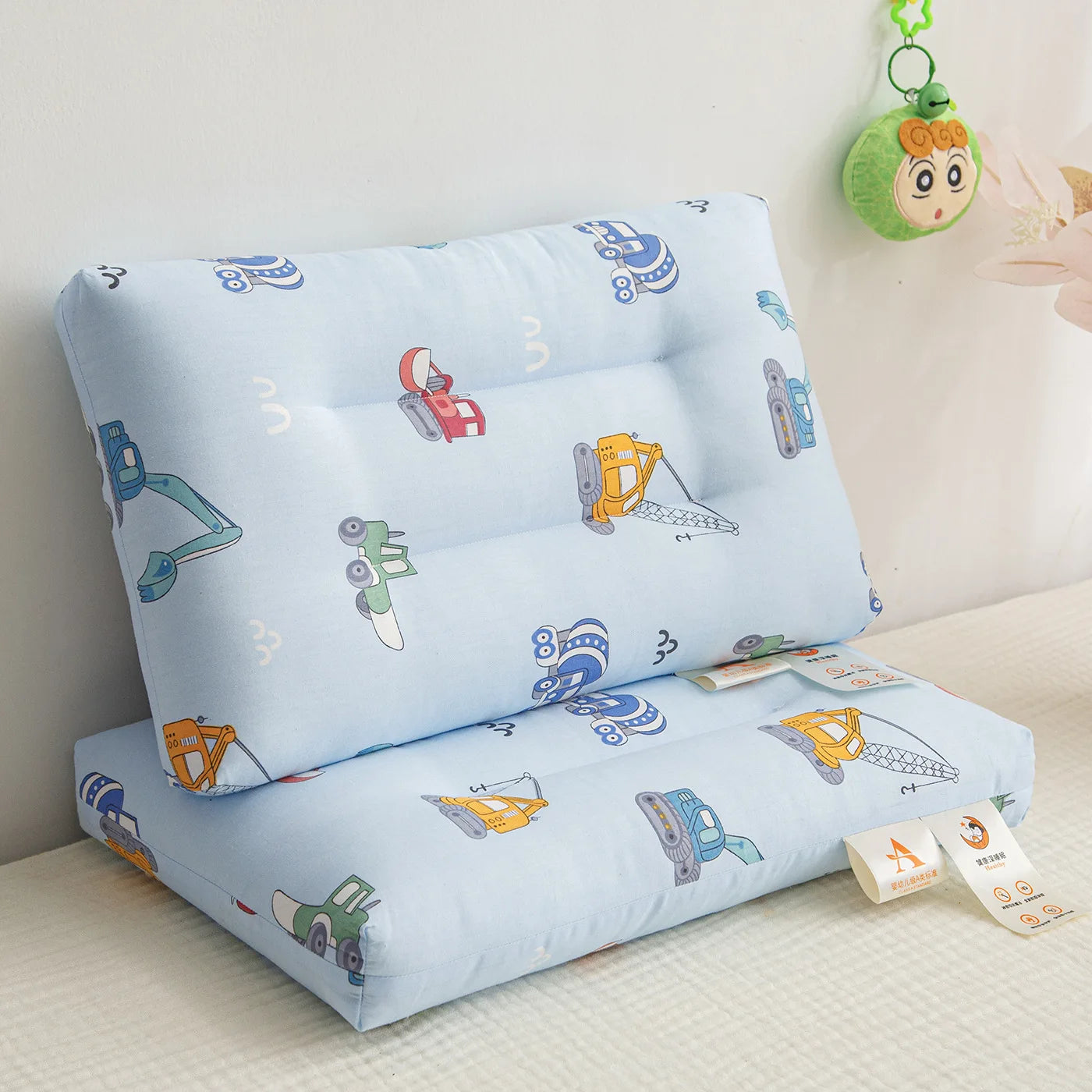 Cartoon Kids Pillow Cotton Double Layer Yarn Baby Sleeping Pillow Newborn Children's Neck Protection Bedding Baby Items