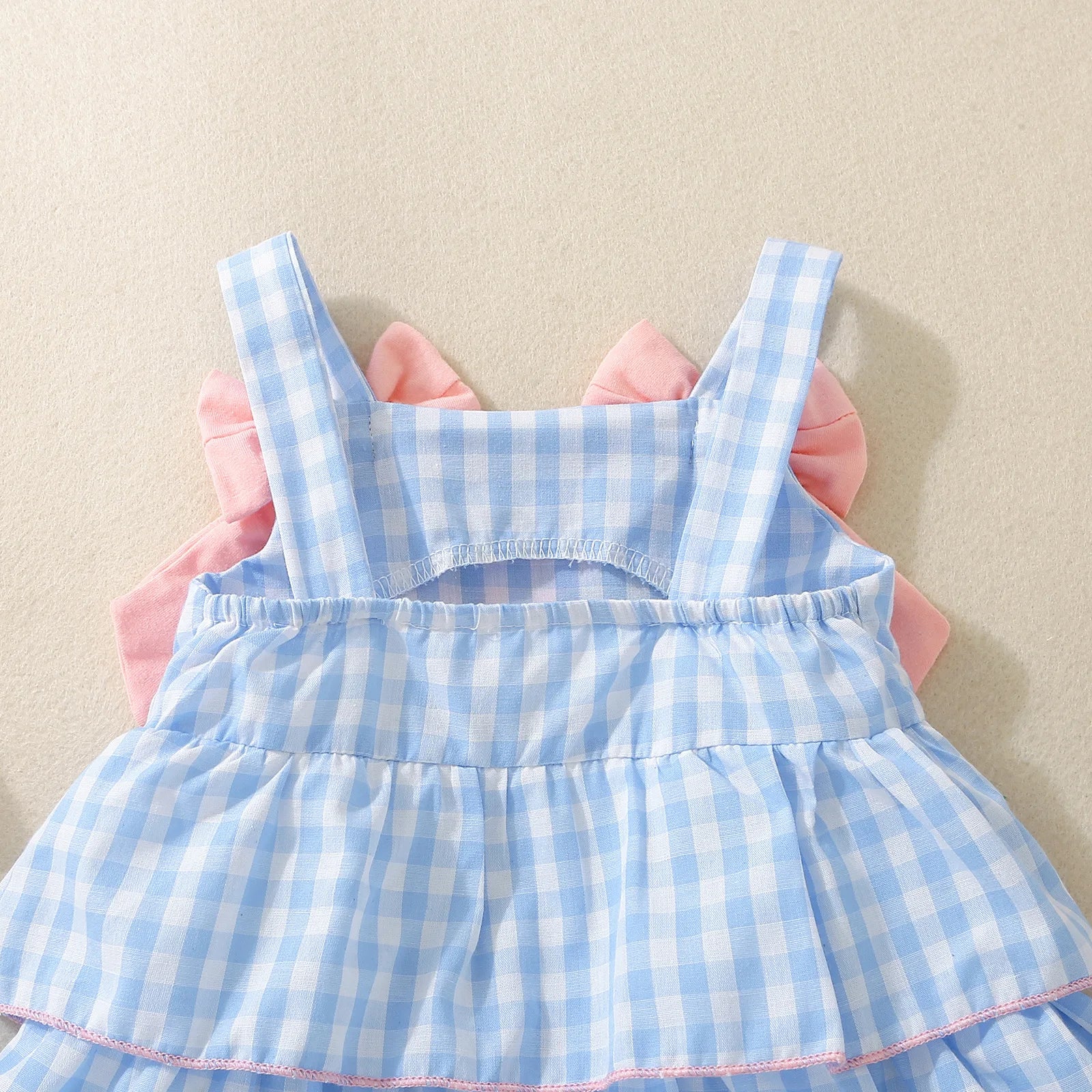 Summer female baby blue bow strap dress sweet and cute