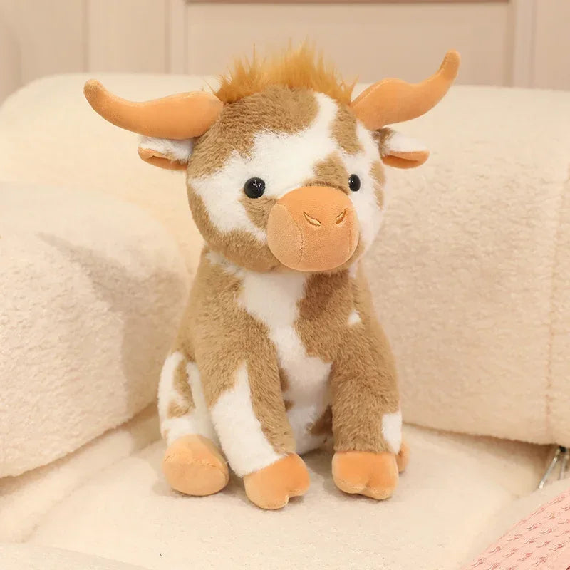 New 1pc 30cm Treasuringu New Highland Cattle Stuffed Toys Highland Cow Plush Toy Soft Animals Fluffy Doll Birthday Gift For Kids
