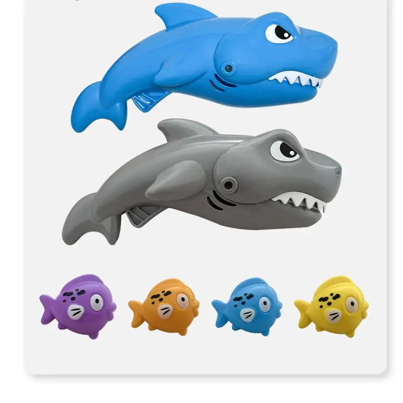 Kids Interactive Bathtub Toy Set, 5Pcs Big Shark Eats Small Fish, Fun Water Game, Ideal Children's Gift