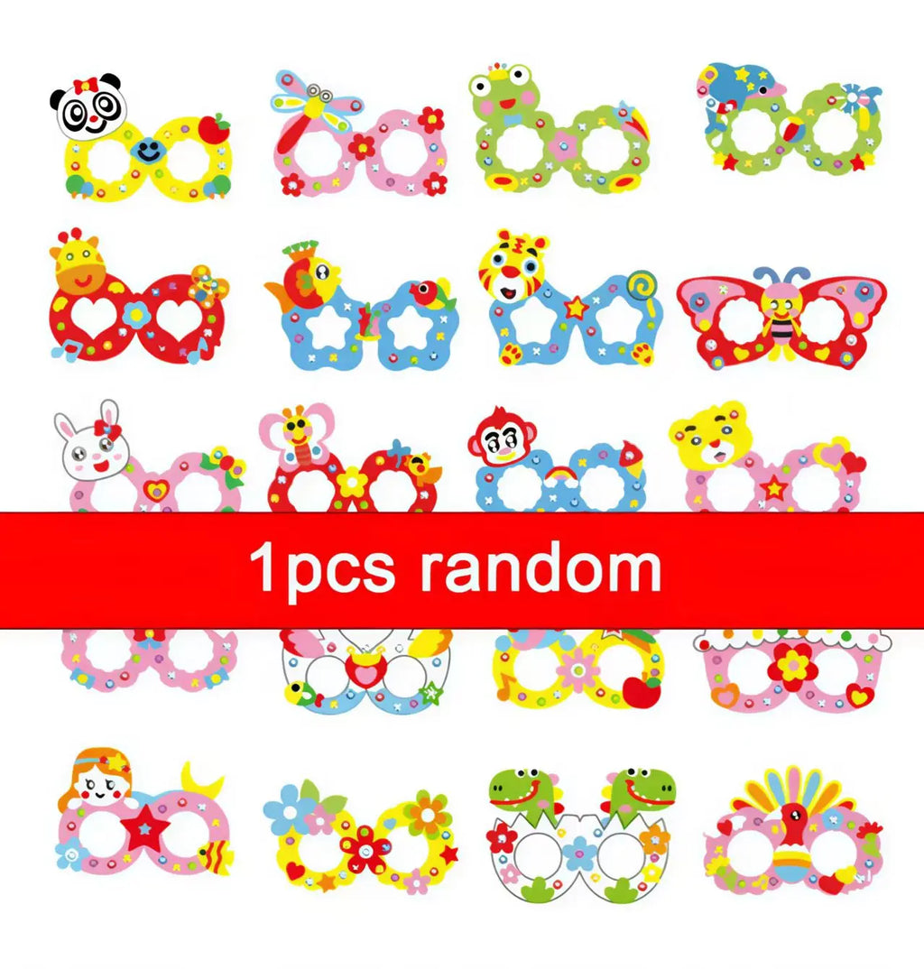 EVA Diamond Glasses Children's Craft Toy DIY Creative Paste Material Package Kindergarten Festival Performance Props School Supp