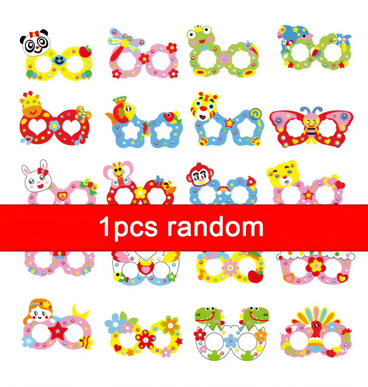 EVA Diamond Glasses Children's Craft Toy DIY Creative Paste Material Package Kindergarten Festival Performance Props School Supp
