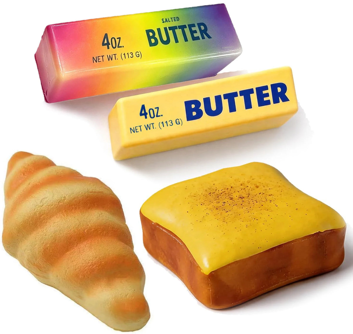 1/4PCS Butter Bread Squishy Toy Slow Rising Squishies Soft PU Foam Squeeze Toys for Stress Relief Fidget Toys Party Favors