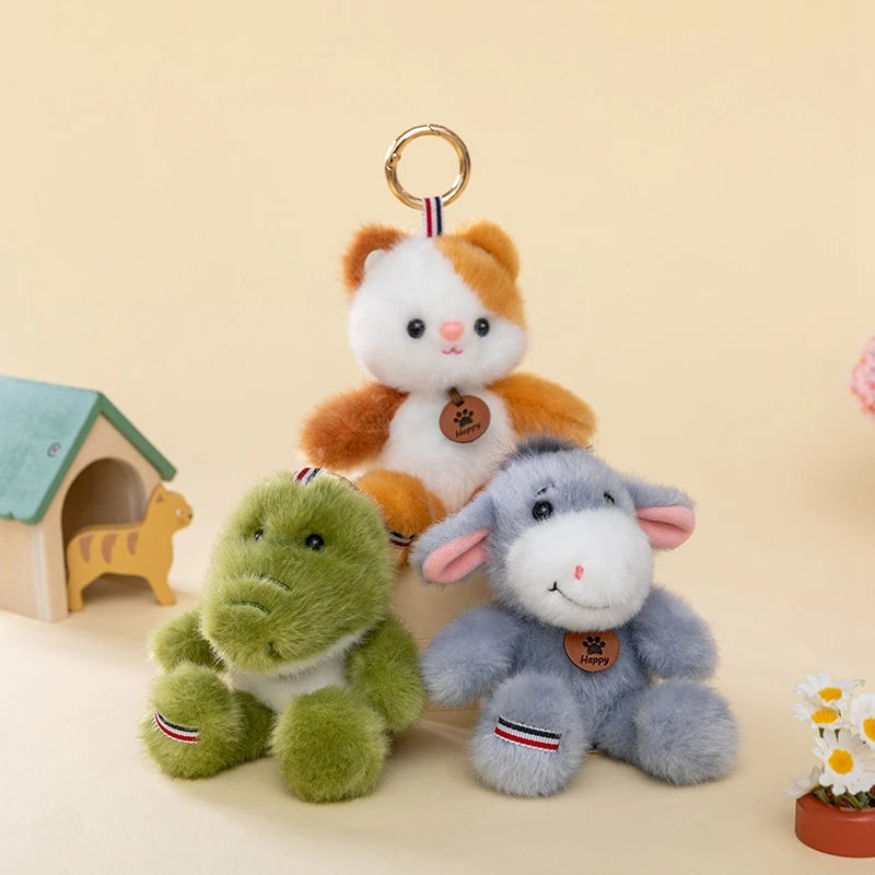 Kawaii Animal Lion Doll Cute Jumping Series Plush Pendant Rhinoceros Sloth Panda Monkey Toy Bee Husky Crocodile Super Soft Kids